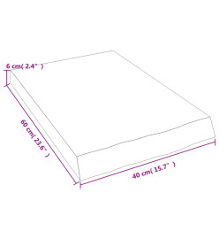 Comptoir de salle de bain gris foncé 40x60x6 cm bois traité