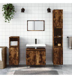 Ensemble de meubles de salle de bain 3 pcs Chêne fumé