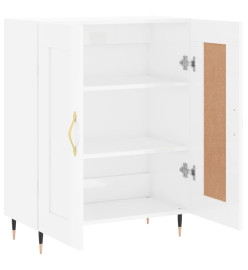 Buffet Blanc brillant 69,5x34x90 cm Bois d'ingénierie