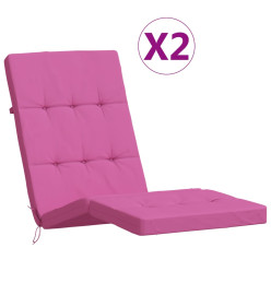 Coussins de chaise longue lot de 2 rose tissu oxford