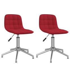 Chaises pivotantes à manger lot de 2 rouge bordeaux tissu