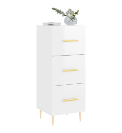 Buffet Blanc brillant 34,5x34x90 cm Bois d'ingénierie