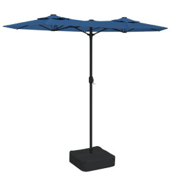 Parasol à double tête avec LED bleu azuré 316x240 cm