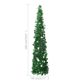 Sapin de Noël artificiel escamotable vert 180 cm PET