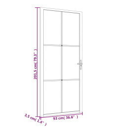 Porte intérieure 93x201,5 cm Blanc Verre ESG et aluminium