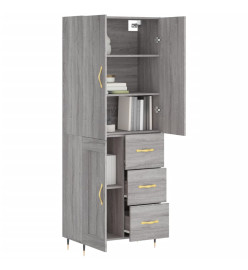 Buffet haut Sonoma gris 69,5x34x180 cm Bois d'ingénierie