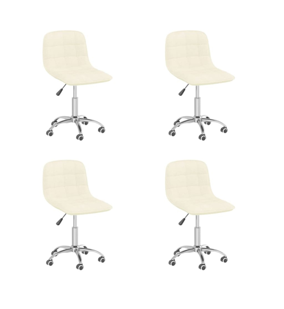 Chaises pivotantes à manger lot de 4 Crème Tissu