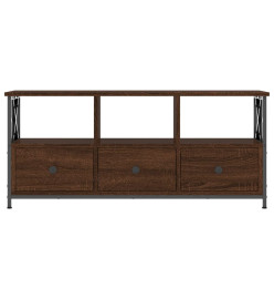 Meuble TV chêne marron 102x33x45 cm bois d'ingénierie et fer