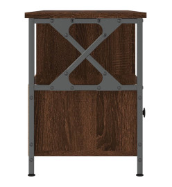 Meuble TV chêne marron 102x33x45 cm bois d'ingénierie et fer