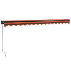 Auvent rétractable orange et marron 4x3 m tissu et aluminium