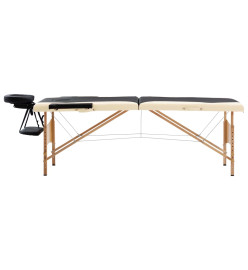 Table de massage pliable 2 zones Bois Noir et beige