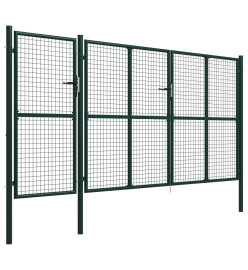 Portail de jardin Acier 400 x 150 cm Vert