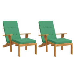 Coussins de chaise longue lot de 2 vert tissu oxford