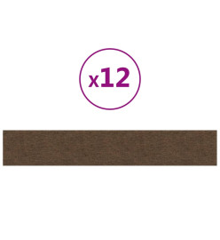 Panneaux muraux 12 pcs Marron 90x15 cm Tissu 1,62 m²