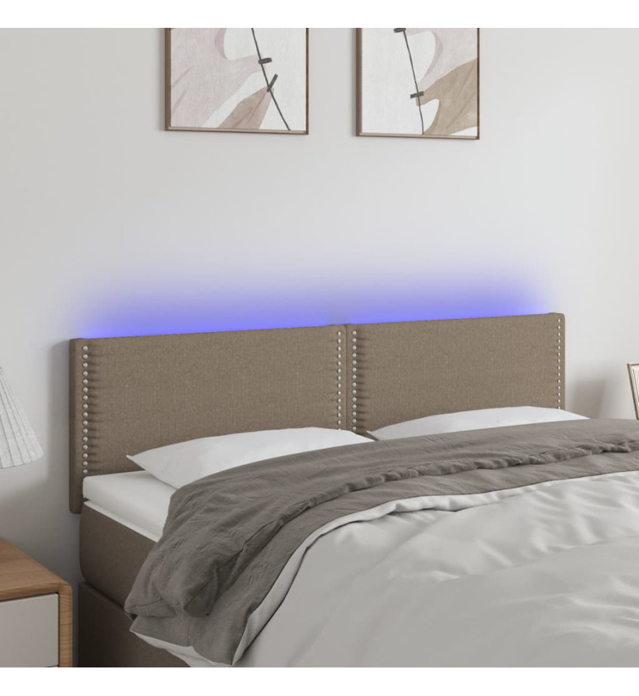 Tête de lit à LED Taupe 144x5x78/88 cm Tissu Tête de lit à LED Taupe 144x5x78/88 cm Tissu