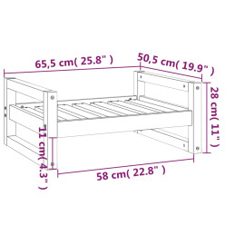 Lit pour chien Marron miel 65,5x50,5x28 cm Bois de pin solide