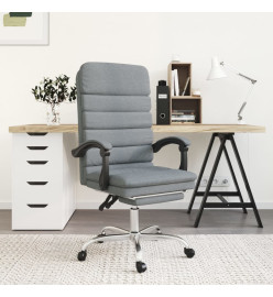 Fauteuil de massage inclinable de bureau Gris clair Tissu