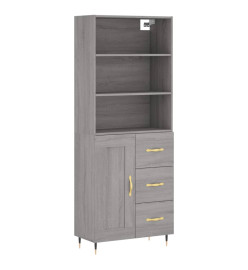 Buffet haut Sonoma gris 69,5x34x180 cm Bois d'ingénierie