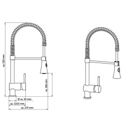 SCHÜTTE Mitigeur d'évier avec ressort en spirale CORNWALL chrome