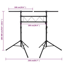 Support de lampe 238x115x(180-300) cm Acier