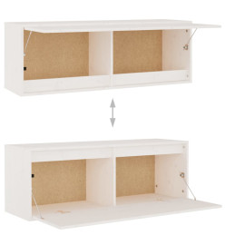 Meubles TV 3 pcs Blanc Bois massif de pin