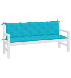 Coussins de banc de jardin 2 pcs turquoise tissu Oxford