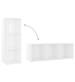 Meubles TV 4 pcs Blanc brillant 107x35x37 cm Aggloméré