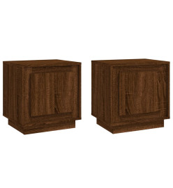 Tables de chevet 2pcs chêne marron 44x35x45cm bois d'ingénierie