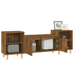 Meuble TV Chêne fumé 160x35x55 cm Bois d'ingénierie