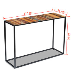 Table console Bois de récupération massif 110 x 35 x 76 cm