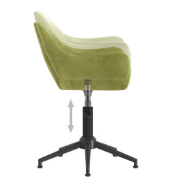 Chaise pivotante de salle à manger Vert clair Velours