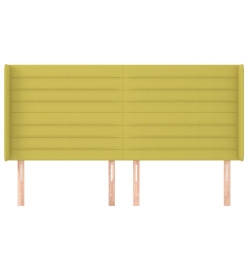 Tête de lit avec oreilles Vert 203x16x118/128 cm Tissu