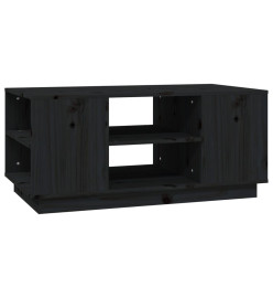 Table basse Noir 90x49x40,5 cm Bois massif de pin