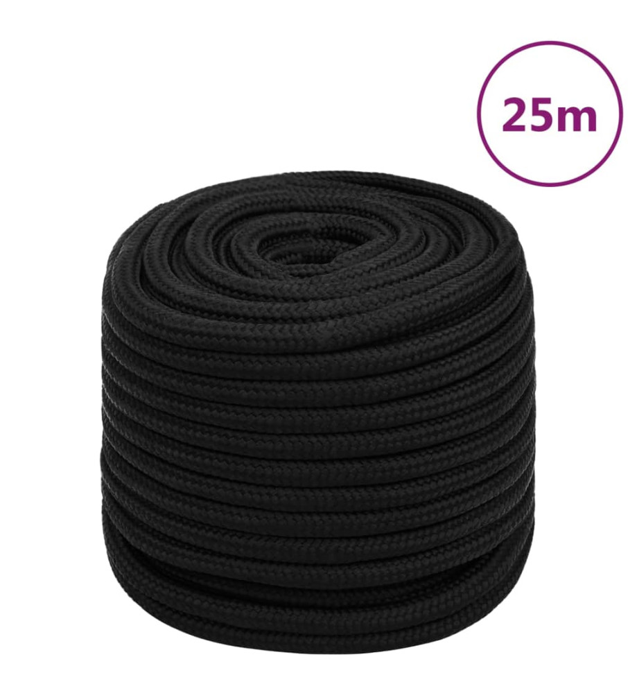 Corde de travail Noir 16 mm 25 m Polyester