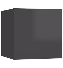 Meubles TV muraux 8 pcs Gris brillant 30,5x30x30 cm