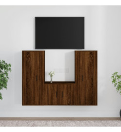 Ensemble de meubles TV 3 pcs Chêne marron Bois d'ingénierie