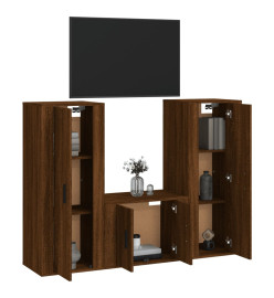 Ensemble de meubles TV 3 pcs Chêne marron Bois d'ingénierie