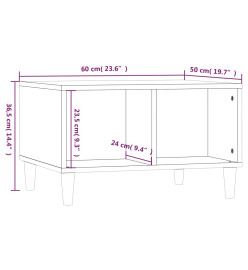 Table basse Chêne marron 60x50x36,5 cm Bois d'ingénierie