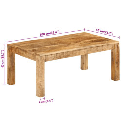 Table basse 100x55x40 cm bois de manguier massif