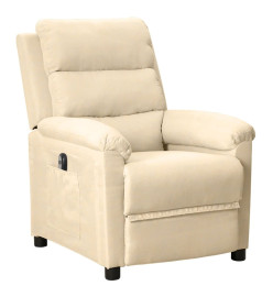 Fauteuil inclinable électrique Crème Tissu