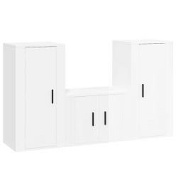 Ensemble de meubles TV 3 pcs Blanc brillant Bois d'ingénierie