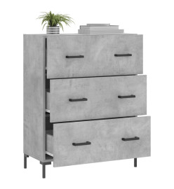 Buffet gris béton 69,5x34x90 cm bois d'ingénierie