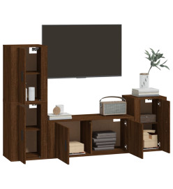 Ensemble de meubles TV 4 pcs Chêne marron Bois d'ingénierie