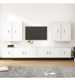 Ensemble de meubles TV 8 pcs Blanc Bois d'ingénierie