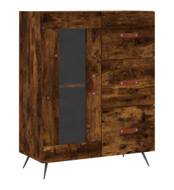 Buffet chêne fumé 69,5x34x90 cm bois d'ingénierie