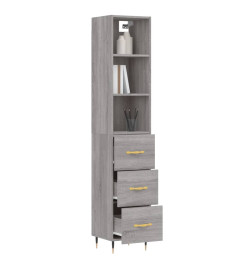 Buffet haut Sonoma gris 34,5x34x180 cm Bois d'ingénierie