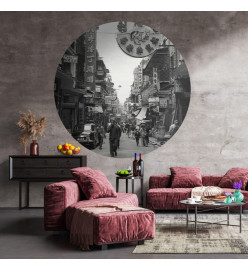 WallArt Papier peint cercle Hong Kong the Old Days 142,5 cm