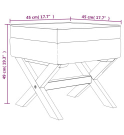 Tabouret de rangement Beige 45x45x49 cm Lin