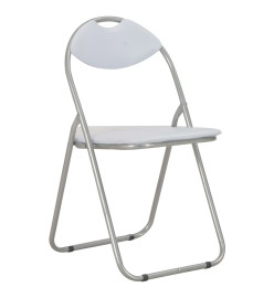 Chaises pliantes à manger lot de 6 blanc similicuir