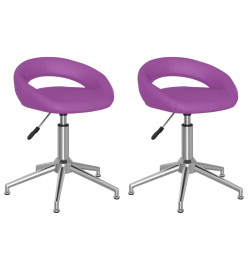 Chaises à manger pivotantes lot de 2 violet similicuir